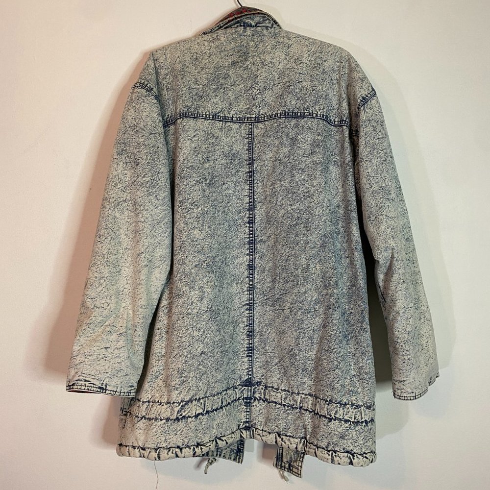 Vintage Paris Sport Club Universal Acid Wash Denim Paisley Lined Coat 1980s - Picture 6 of 6